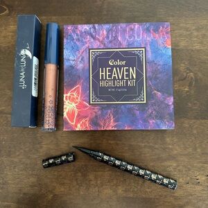 Color Heaven Highlight Kit + Luna Lip Gloss + Eyeliner | NWT Makeup Lot